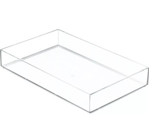 Bandeja Lisa em Acrílico Transparente 20x30cm Acrílico 20x30cm Cristal / Transparente   